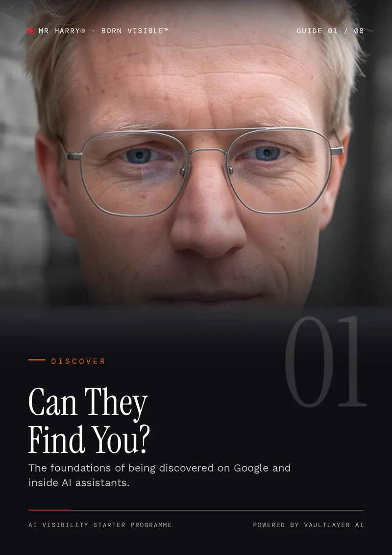 Guide 01 cover — Can They Find You? — MR HARRY® Born Visible™