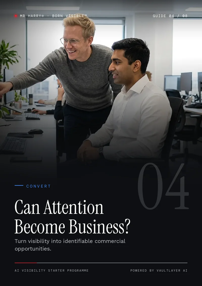 Guide 04 cover — Can Attention Become Business? — MR HARRY® Born Visible™